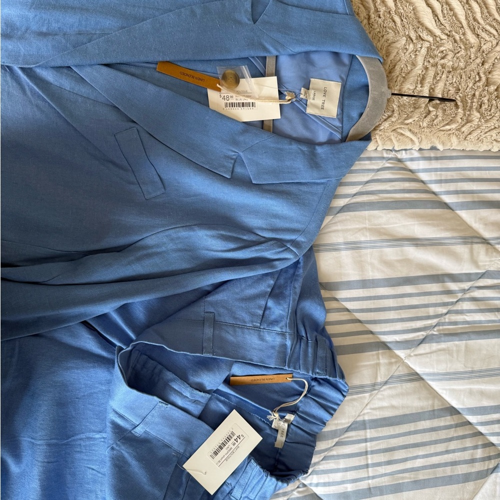 Love Tree Sky Blue Blazer Set